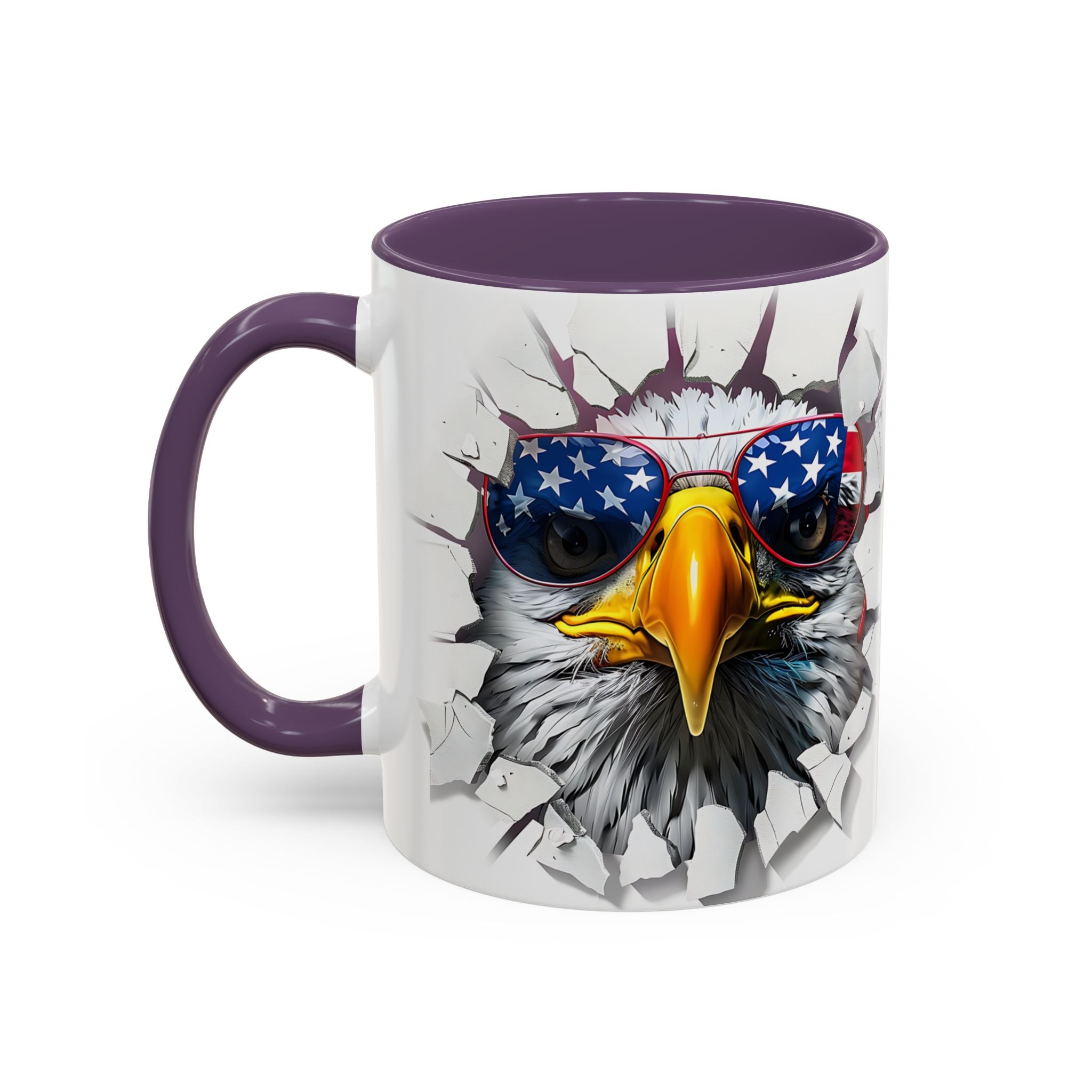American Eagle Coffee Mug with USA Flag Accent Design