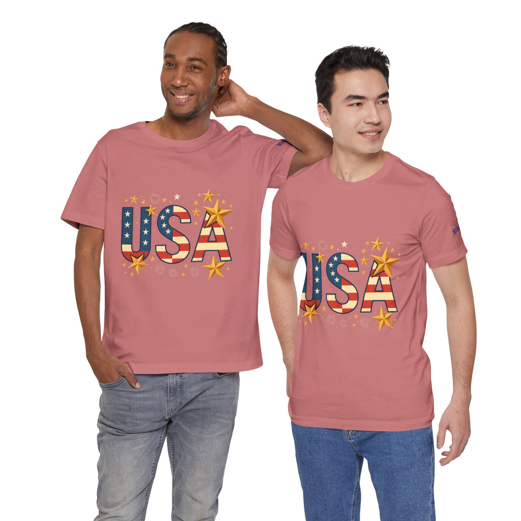 USA Flag Stars T-Shirt — Patriotic American Independence Day Tee