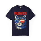 Meowica Cat T-Shirt — Patriotic American Flag Sunglasses Tee