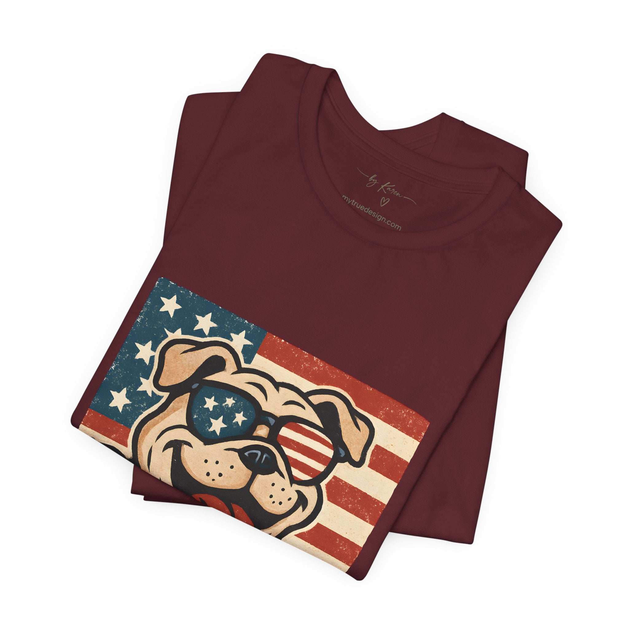 Dog's are Patriotic Too (American Flag, Funny 4th of July Shirt)