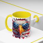 American Bald Eagle Accent Coffee Mug with Stars & Stripes