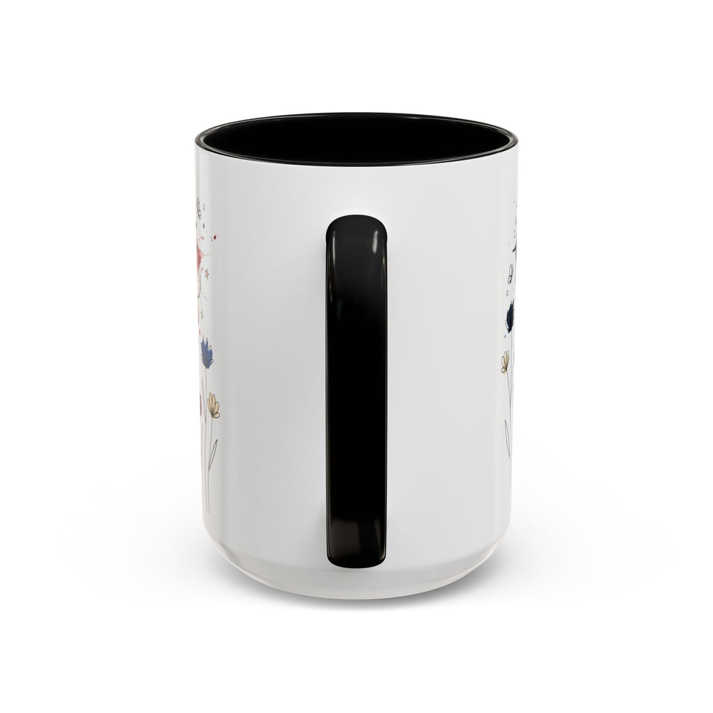 Patriotic Anemone Accent Coffee Mug Classic Floral Design