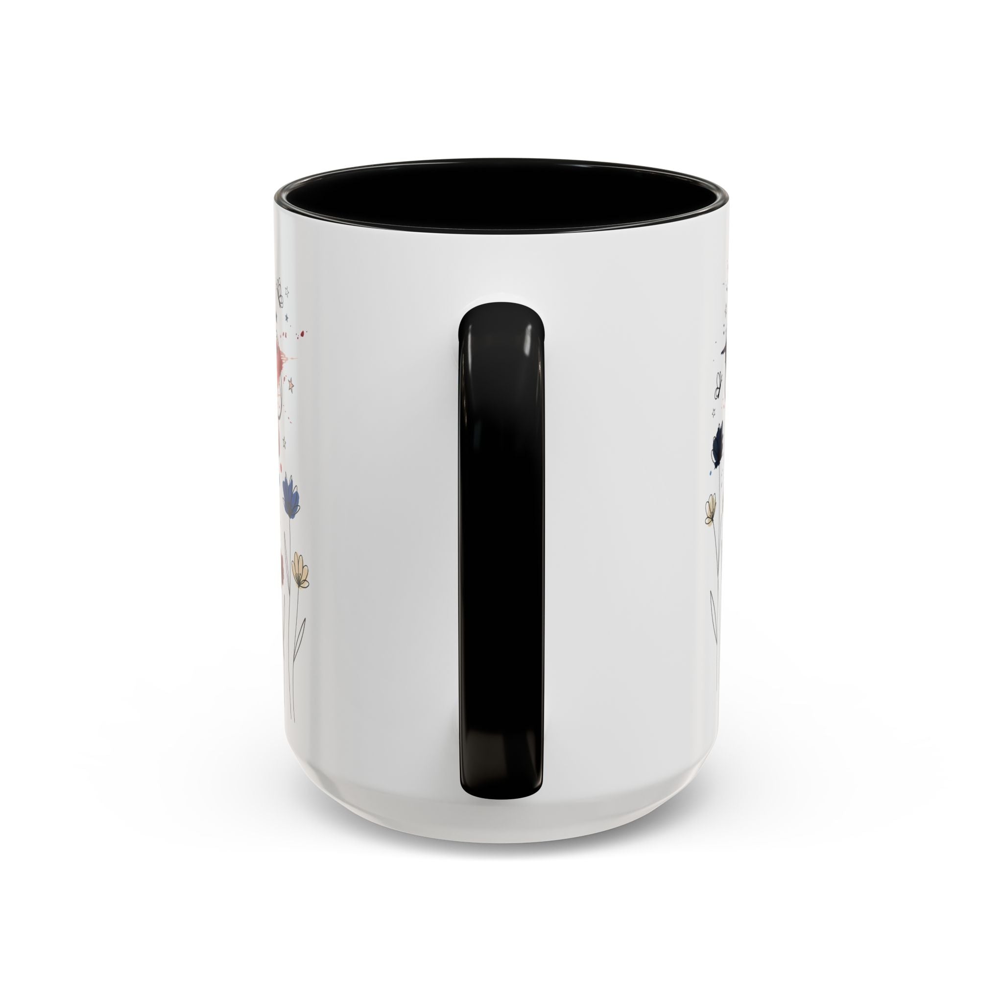 Patriotic Anemone Accent Coffee Mug Classic Floral Design
