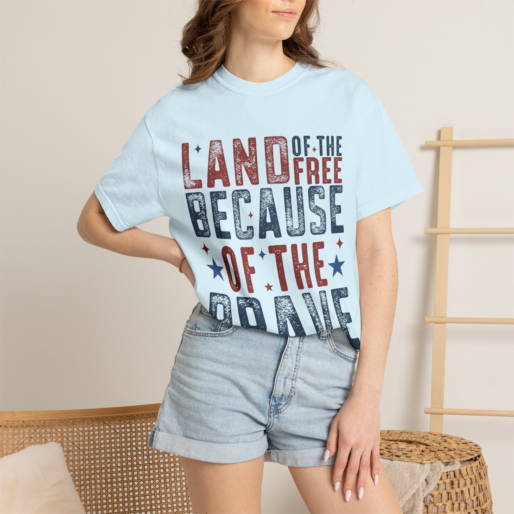 Patriotic T-Shirt: Land of the Free Because of the Brave