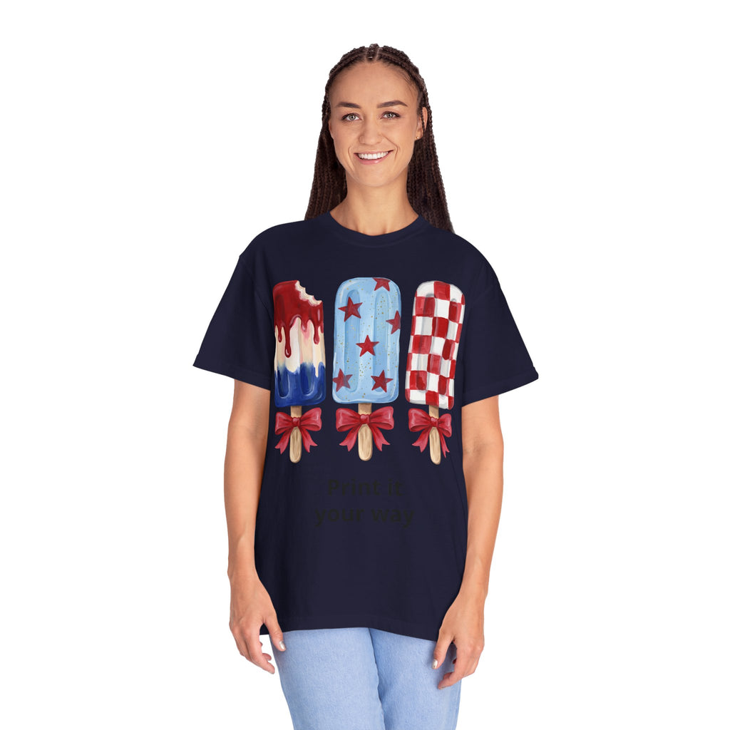 Patriotic Popsicle T-Shirt — Red, White & Blue Fourth of July Tee
