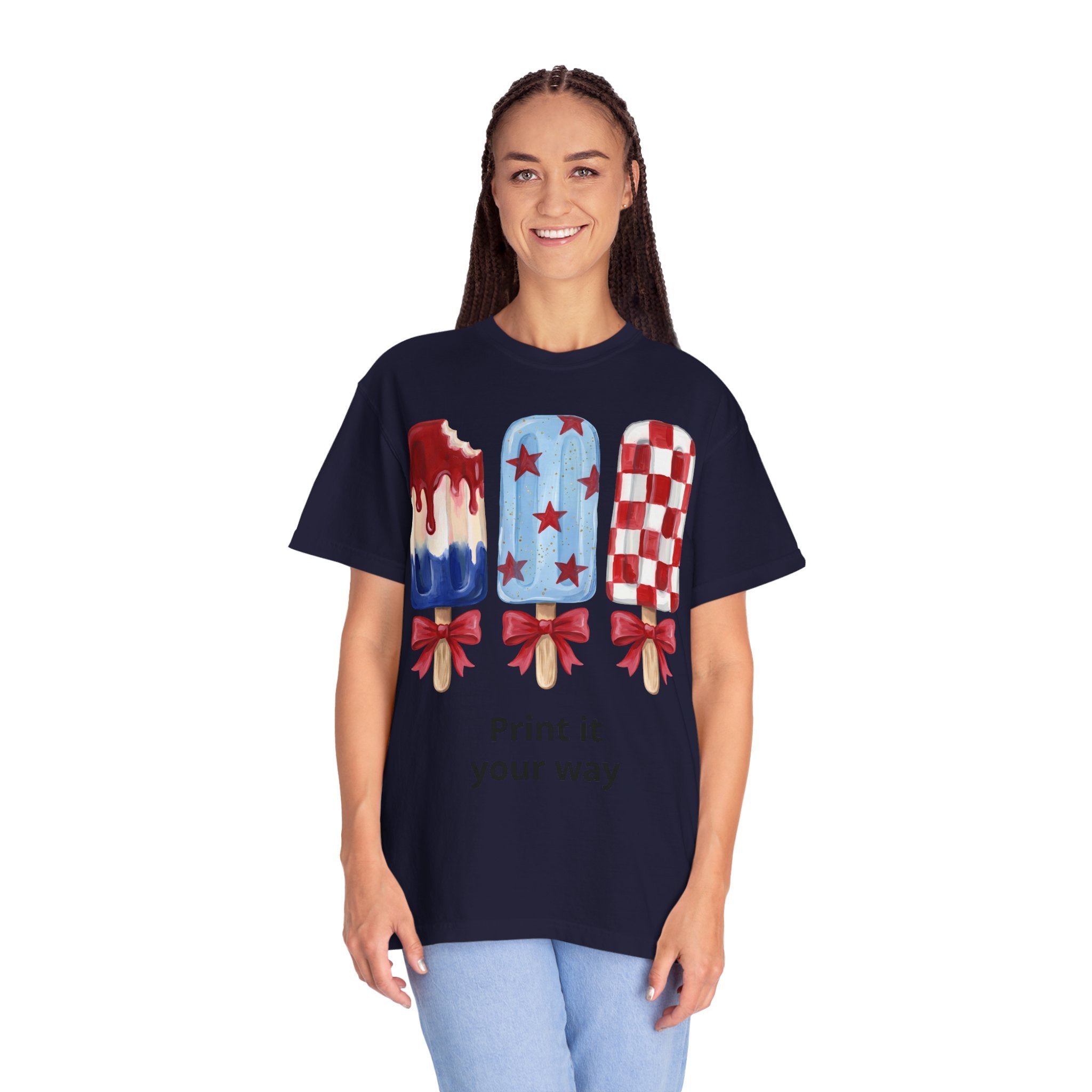 Patriotic Popsicle T-Shirt — Red, White & Blue Fourth of July Tee