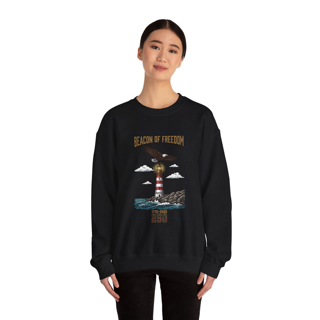 Beacon of Freedom Lighthouse Sweatshirt | 250th 4th of July Patriotic Milestone