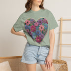 Floral Heart T-Shirt — Colorful Bouquet Heart Graphic (Print It Your Way)