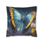 Blue and Yellow Butterfly Decorative Pillow Cover