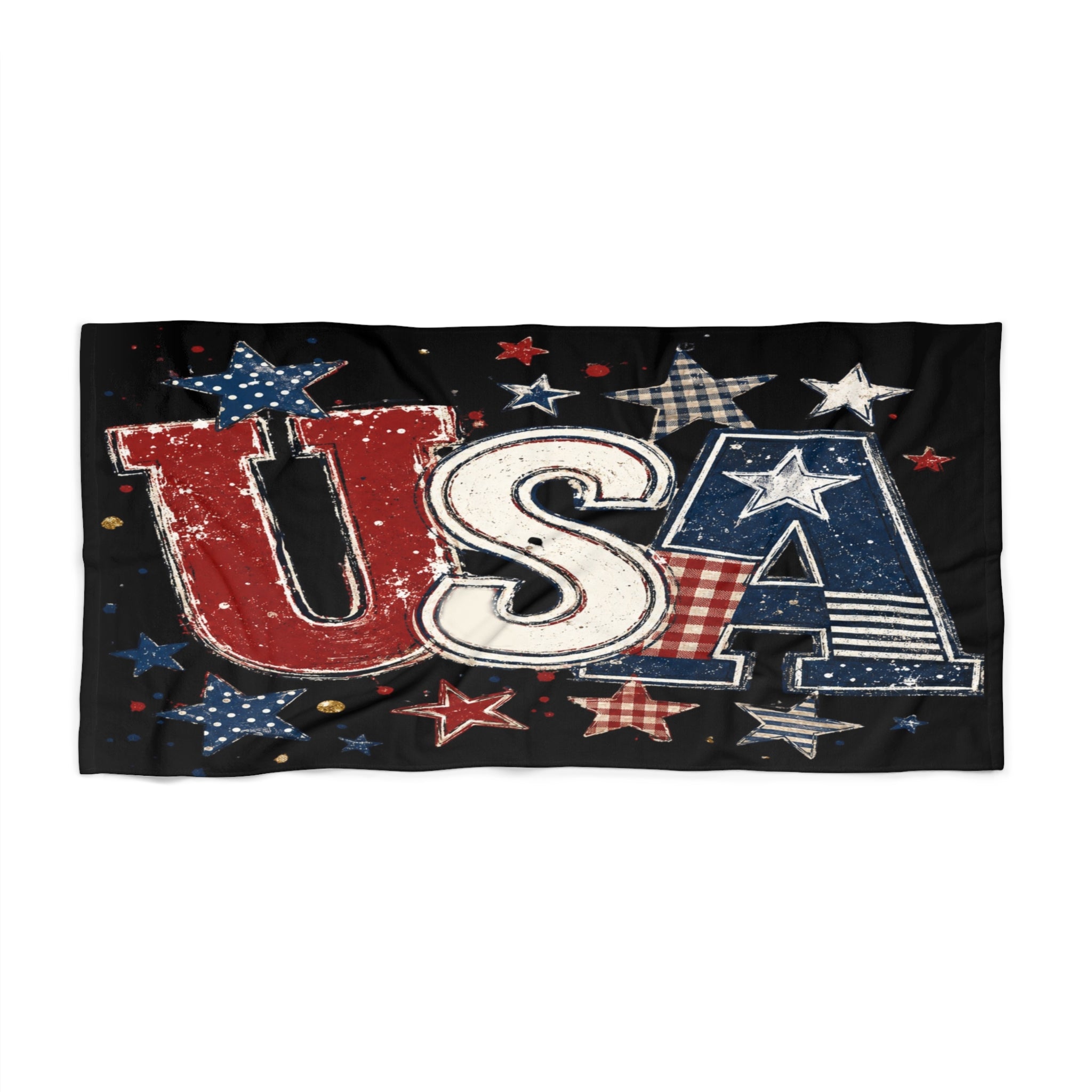USA Patriotic Beach Towel – Stars & Stripes Design