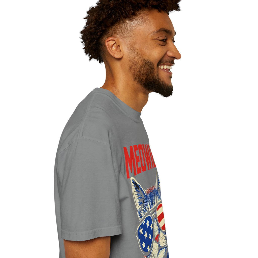 Meowica Cat T-Shirt — Patriotic American Flag Sunglasses Tee