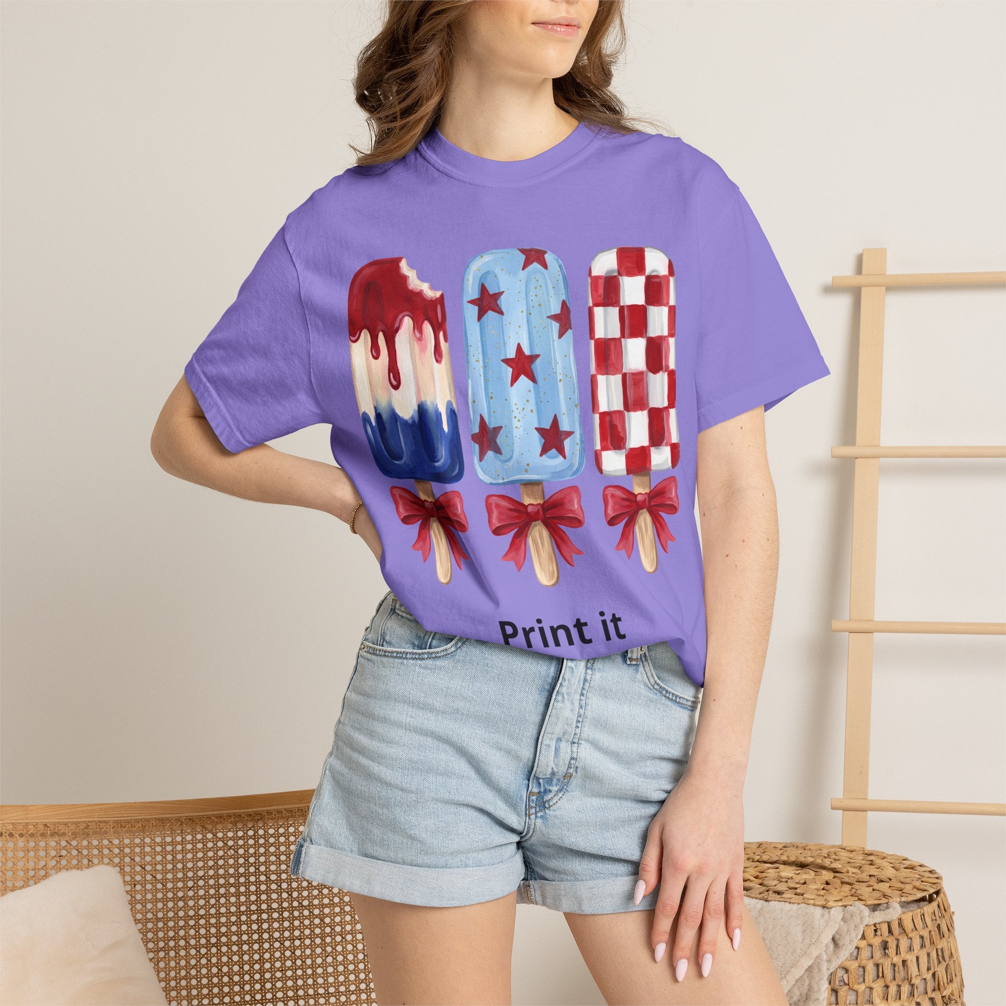 Patriotic Popsicle T-Shirt — Red, White & Blue Fourth of July Tee