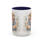 Tiger Watercolor Accent Coffee Mug – Artistic Wildlife Ceramic Mug (11/15oz)