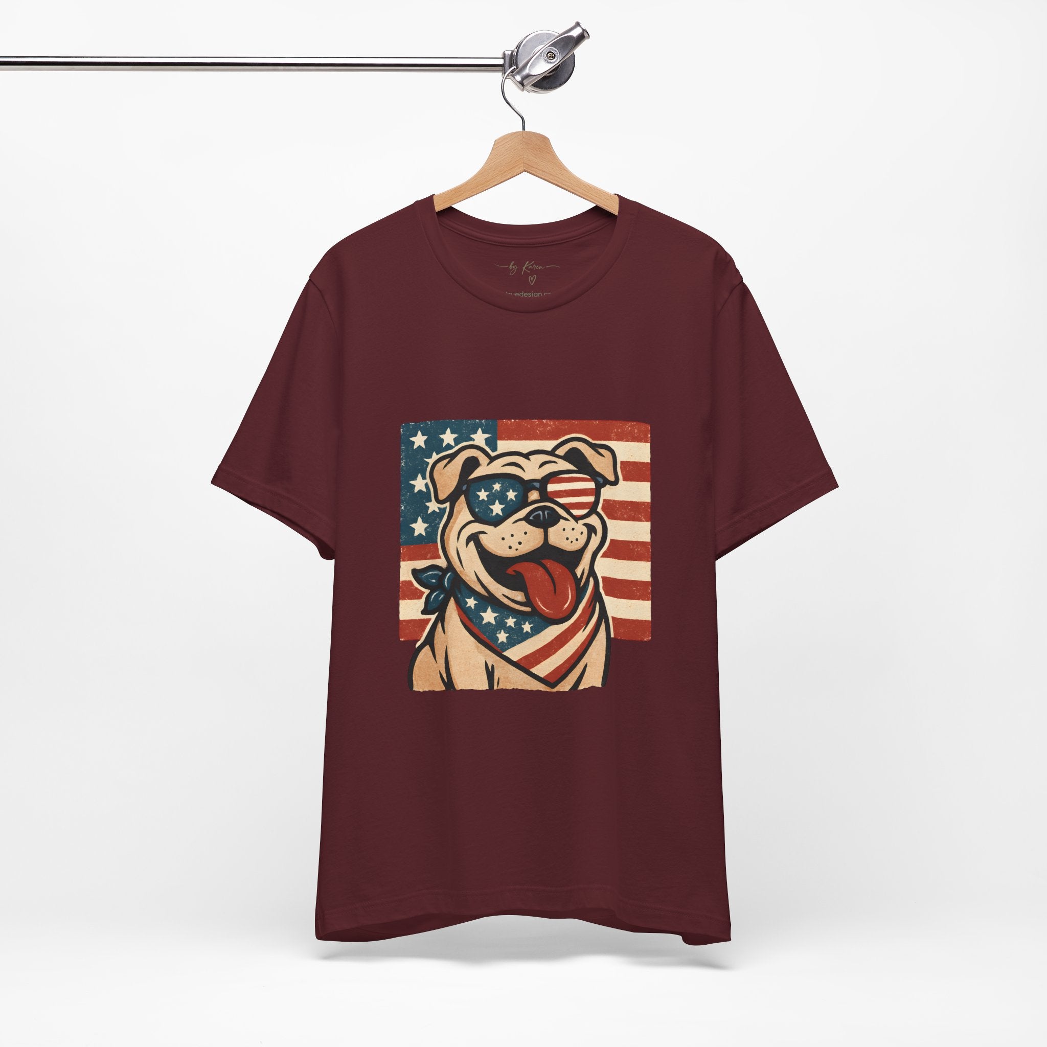 Dog's are Patriotic Too (American Flag, Funny 4th of July Shirt)
