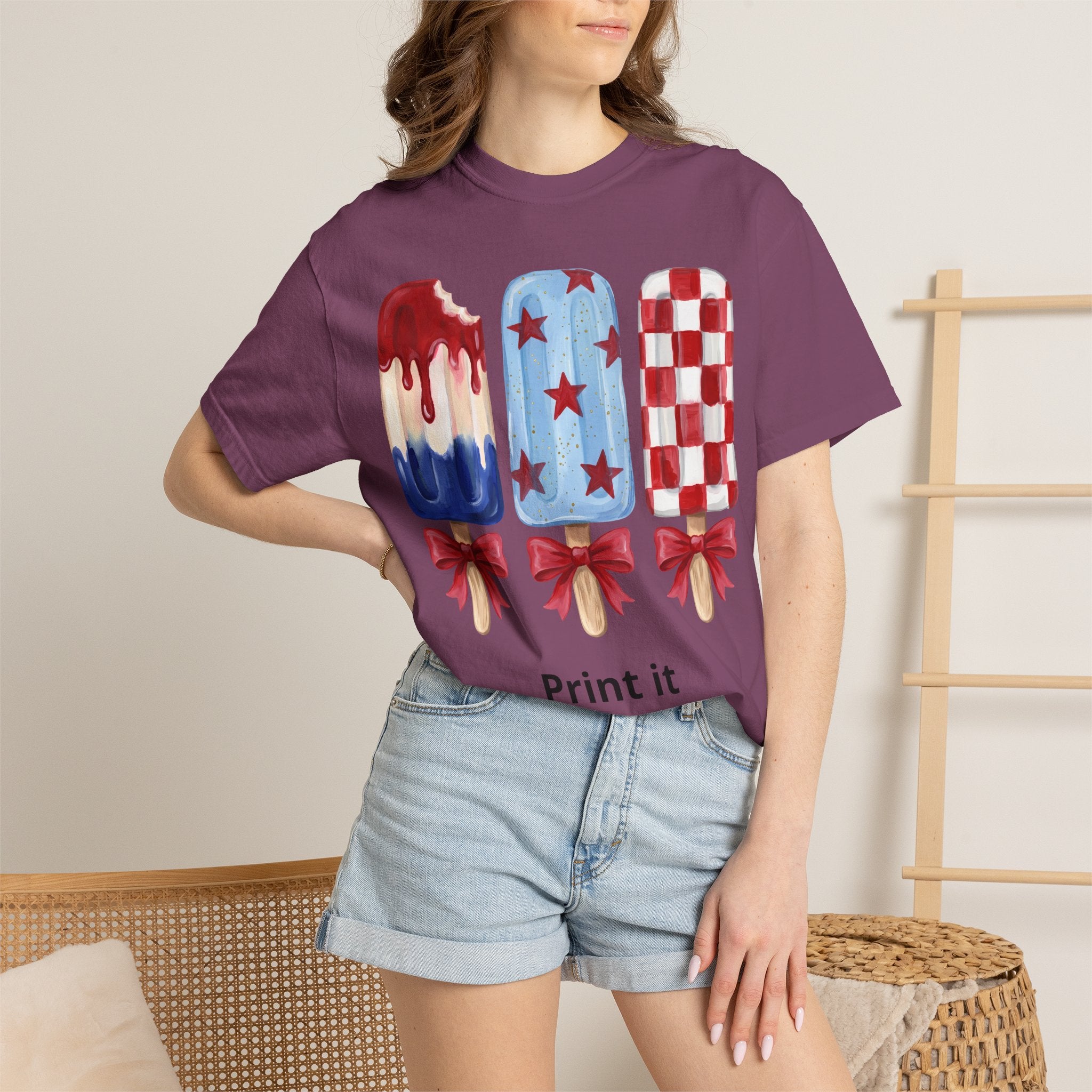 Patriotic Popsicle T-Shirt — Red, White & Blue Fourth of July Tee