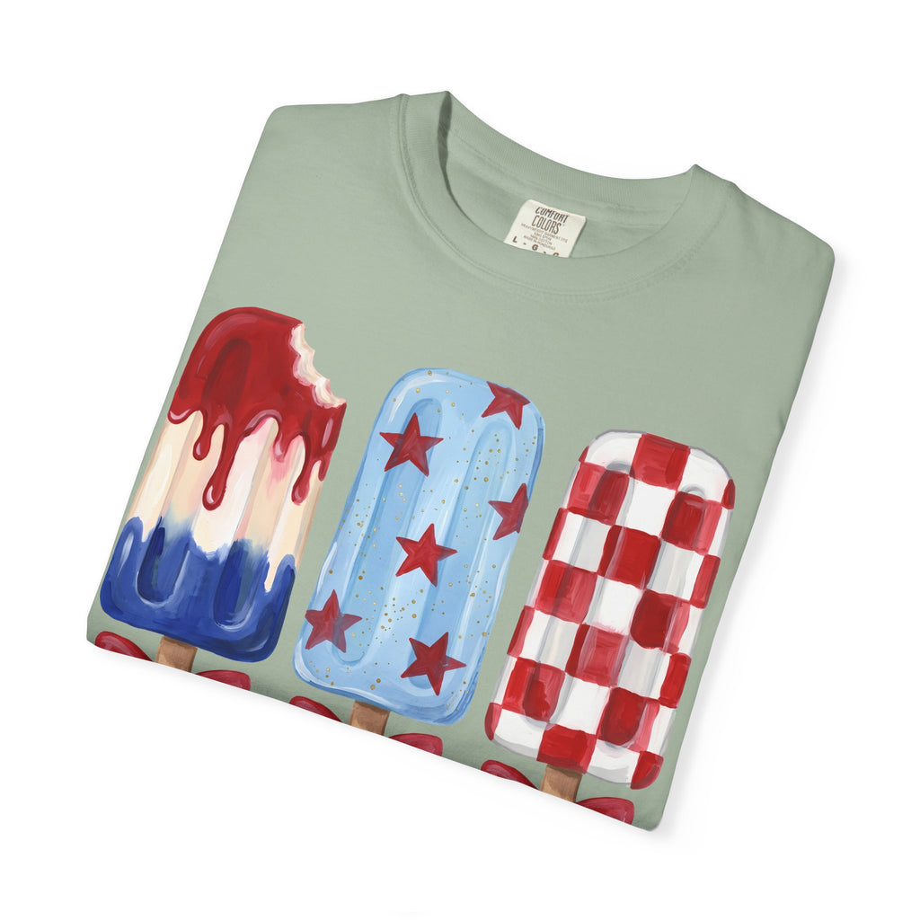 Patriotic Popsicle T-Shirt — Red, White & Blue Fourth of July Tee