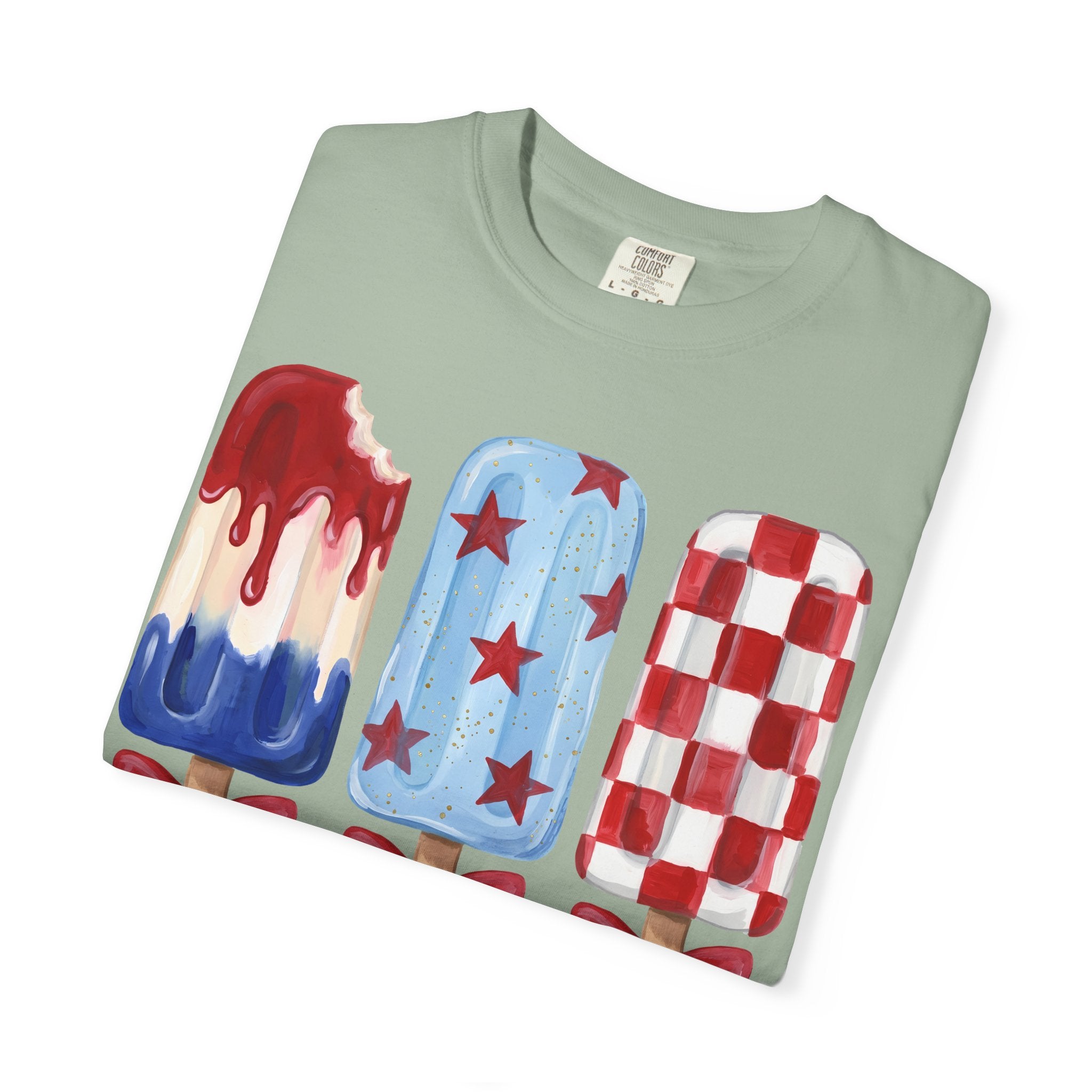 Patriotic Popsicle T-Shirt — Red, White & Blue Fourth of July Tee