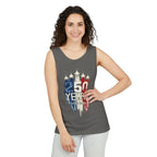 50 Years American Flag Castle Tank Top for Celebratory Wear