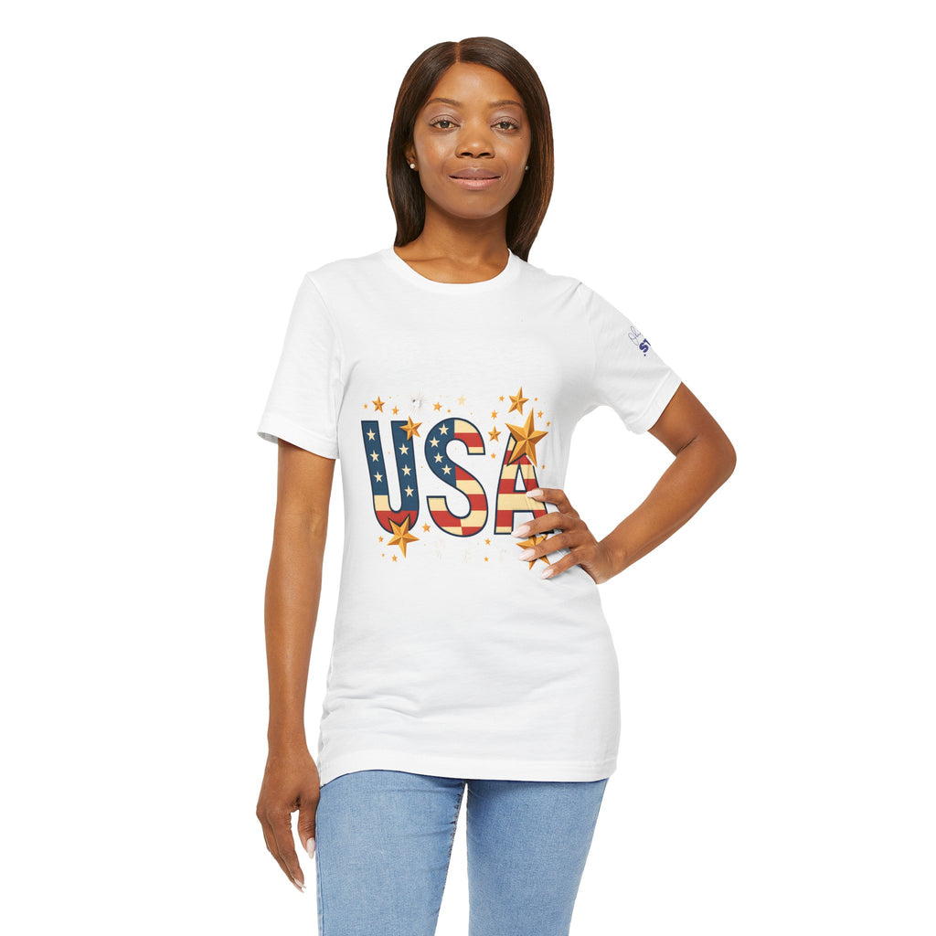 USA Flag Stars T-Shirt — Patriotic American Independence Day Tee