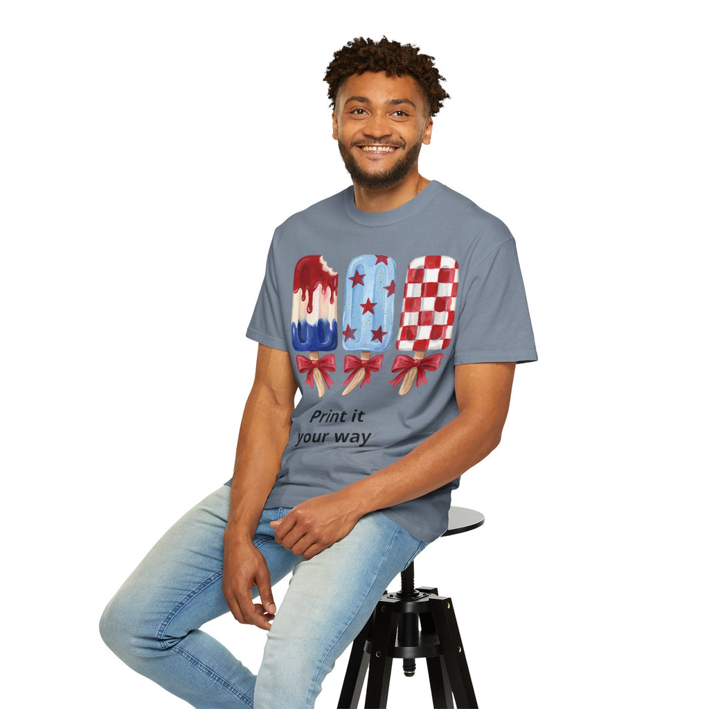 Patriotic Popsicle T-Shirt — Red, White & Blue Fourth of July Tee