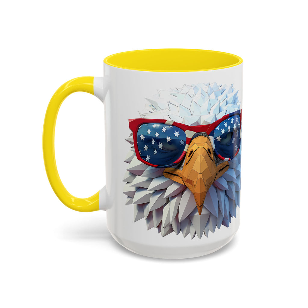 Patriotic Eagle Coffee Mug with American Flag Sunglasses