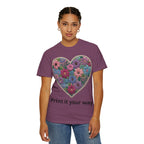 Floral Heart T-Shirt — Colorful Bouquet Heart Graphic (Print It Your Way)