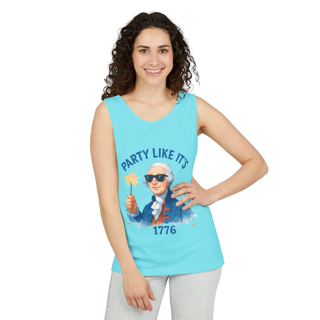 Party Like It's 1776 Tank Top — Patriotic George Washington Graphic