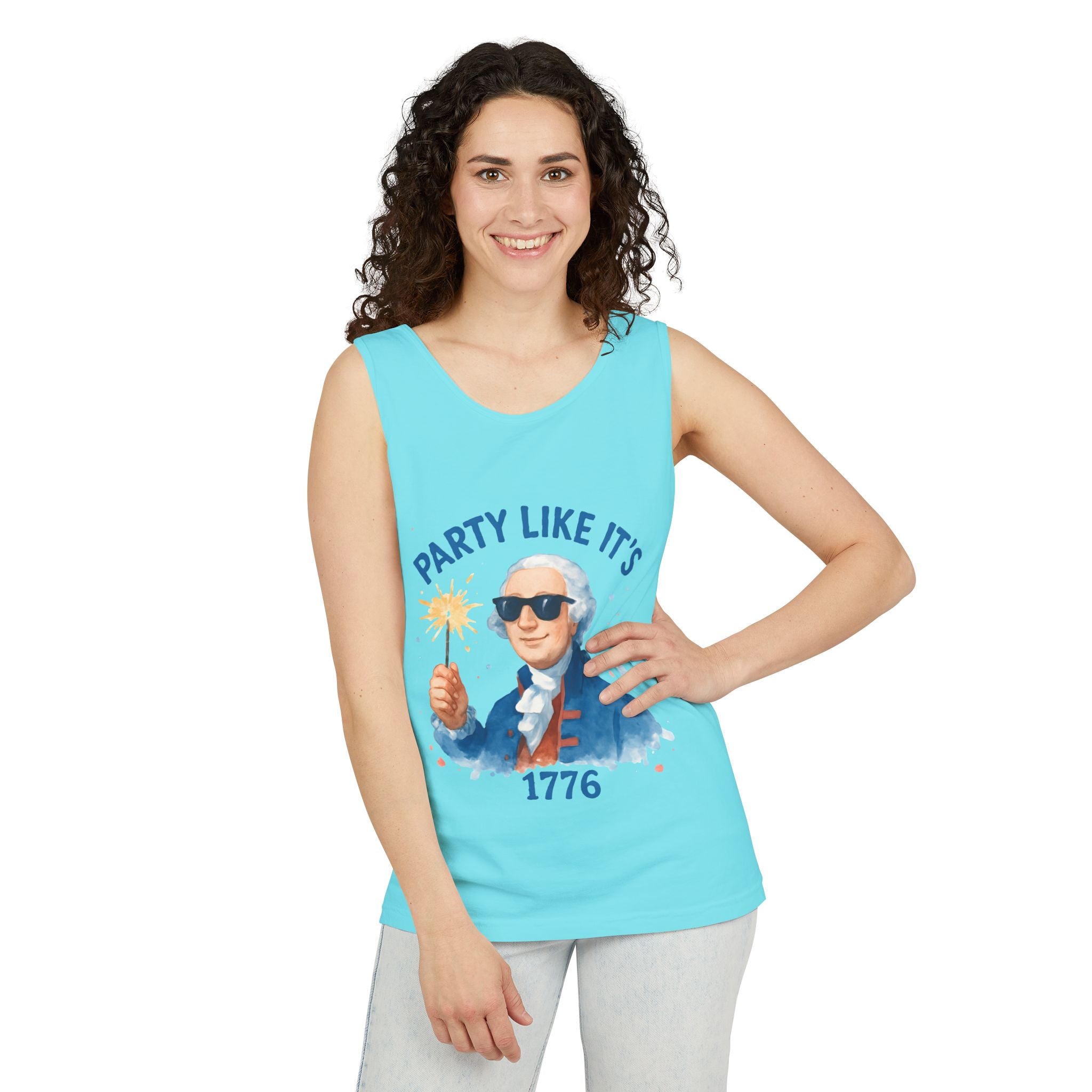 Party Like It's 1776 Tank Top — Patriotic George Washington Graphic