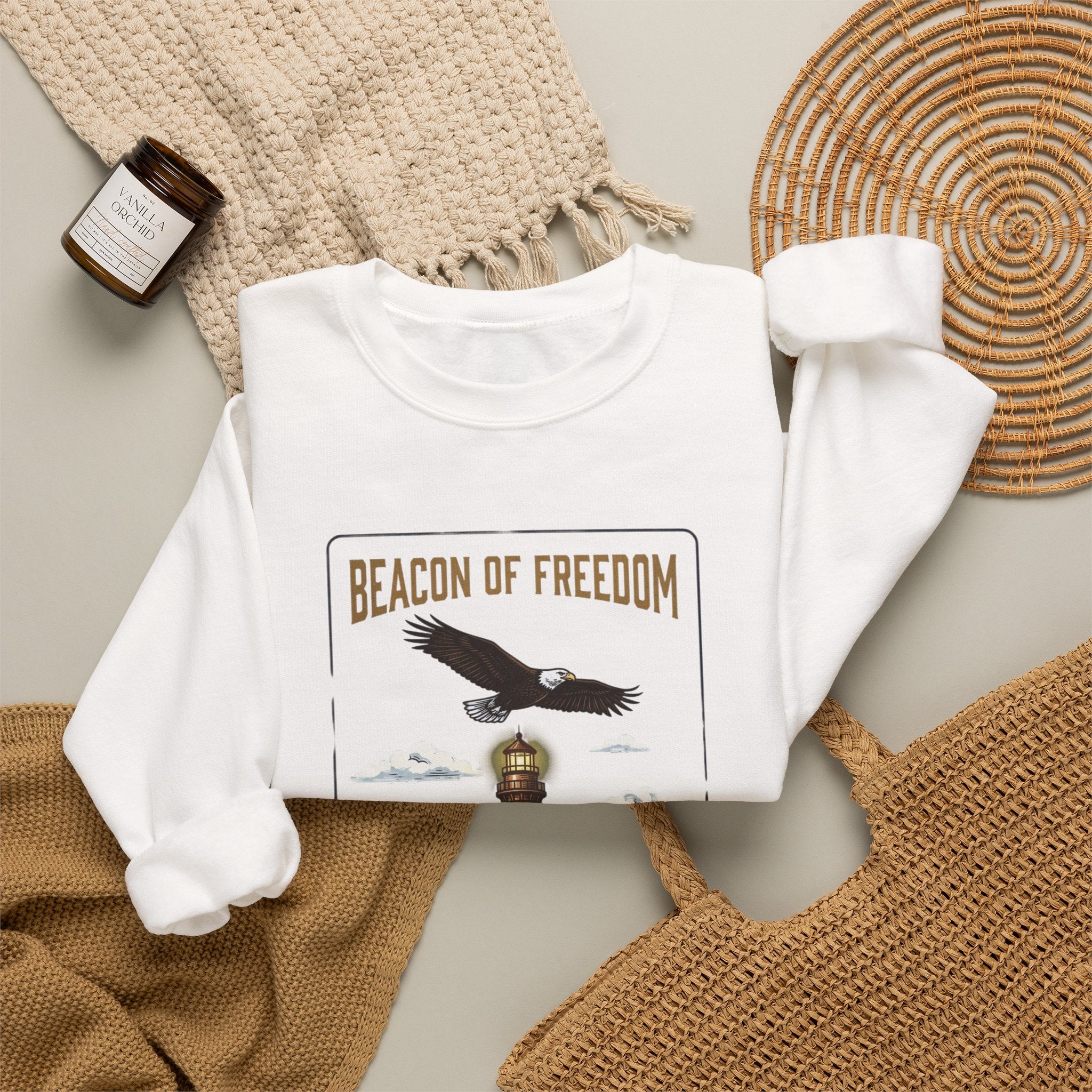 Beacon of Freedom Lighthouse Sweatshirt | 250th 4th of July Patriotic Milestone
