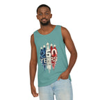 50 Years American Flag Castle Tank Top for Celebratory Wear