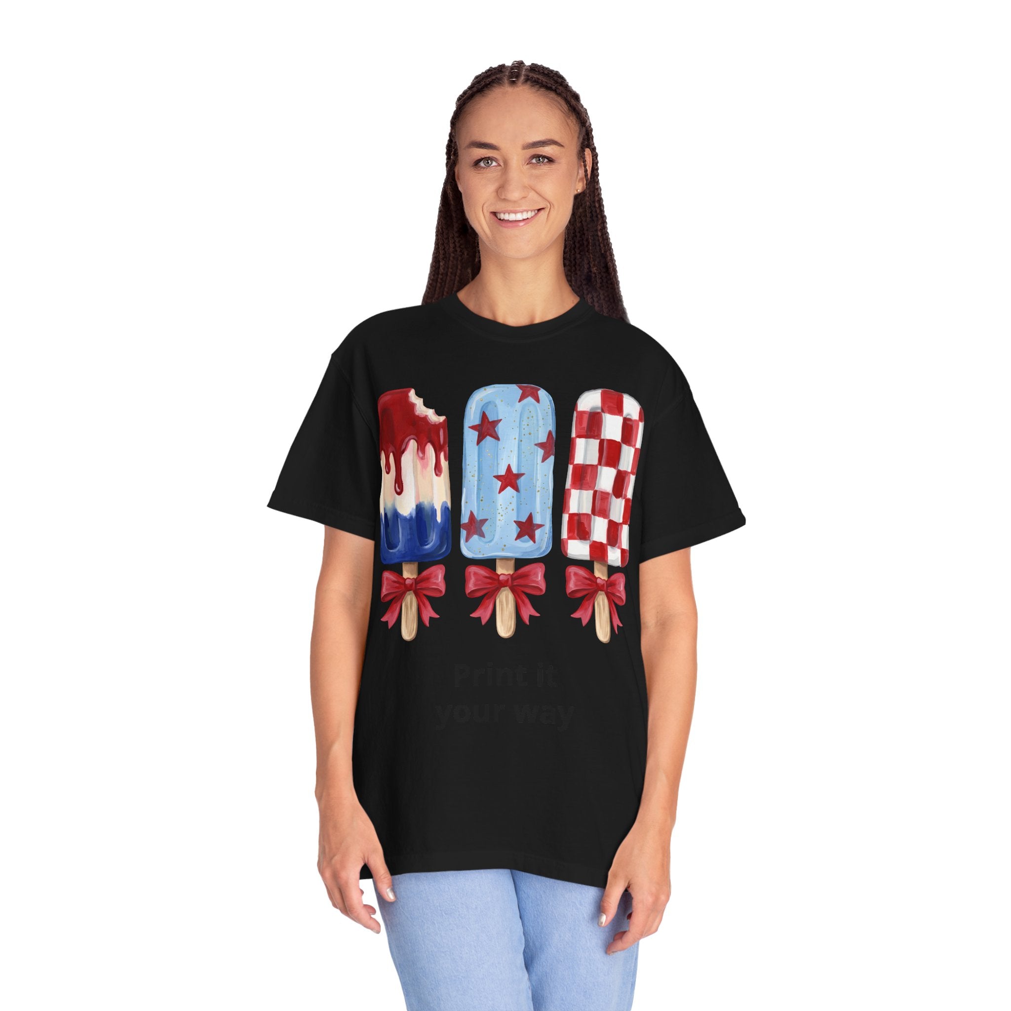 Patriotic Popsicle T-Shirt — Red, White & Blue Fourth of July Tee