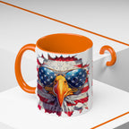 American Bald Eagle Accent Coffee Mug with Stars & Stripes