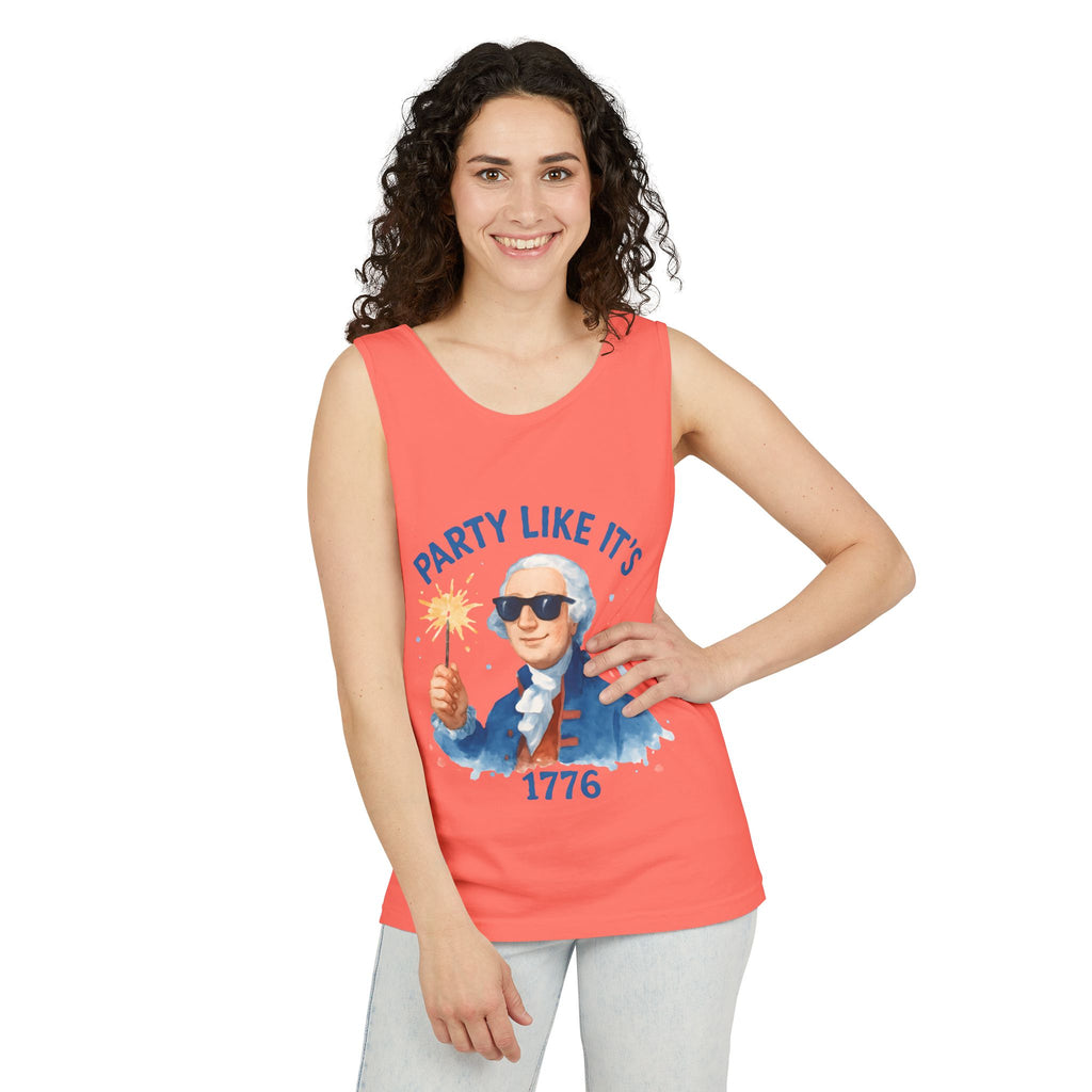 Party Like It's 1776 Tank Top — Patriotic George Washington Graphic