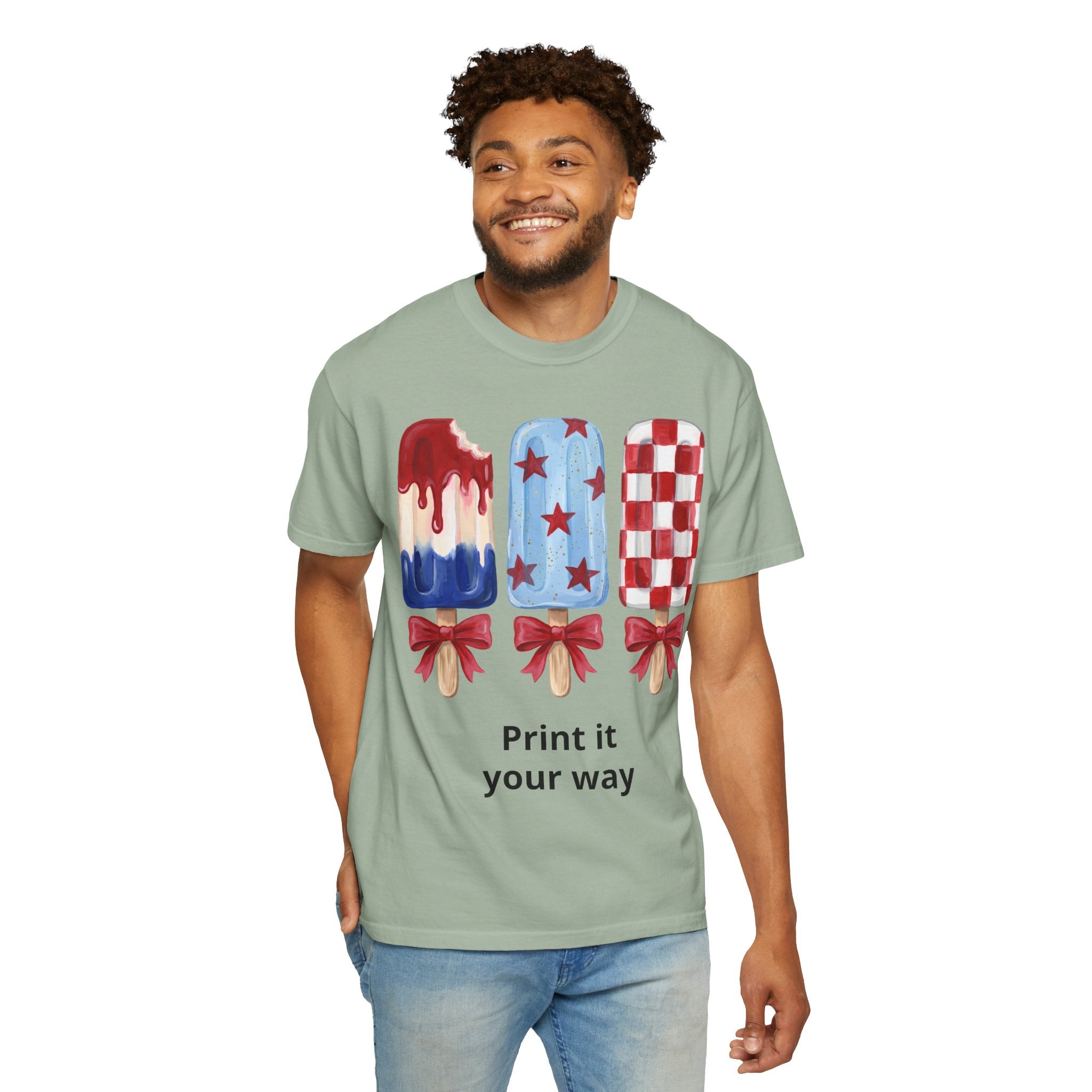 Patriotic Popsicle T-Shirt — Red, White & Blue Fourth of July Tee