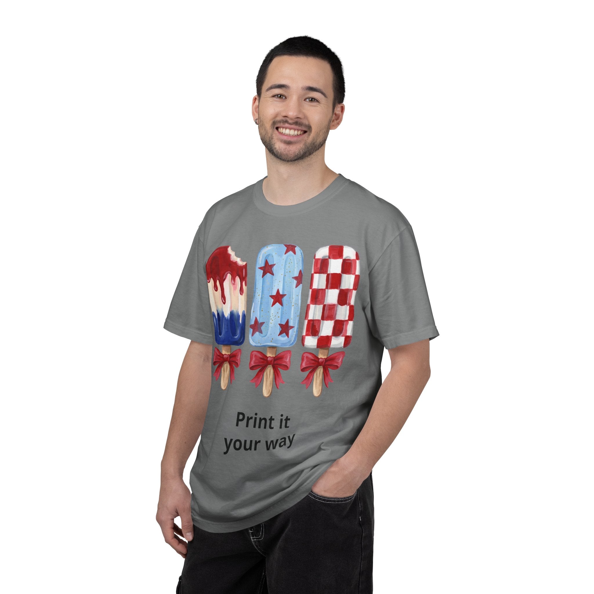 Patriotic Popsicle T-Shirt — Red, White & Blue Fourth of July Tee