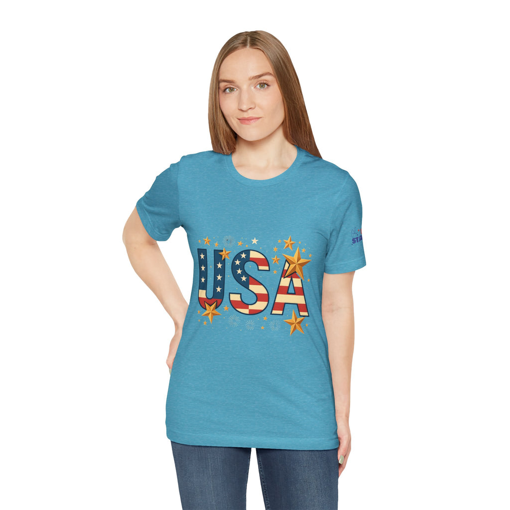USA Flag Stars T-Shirt — Patriotic American Independence Day Tee