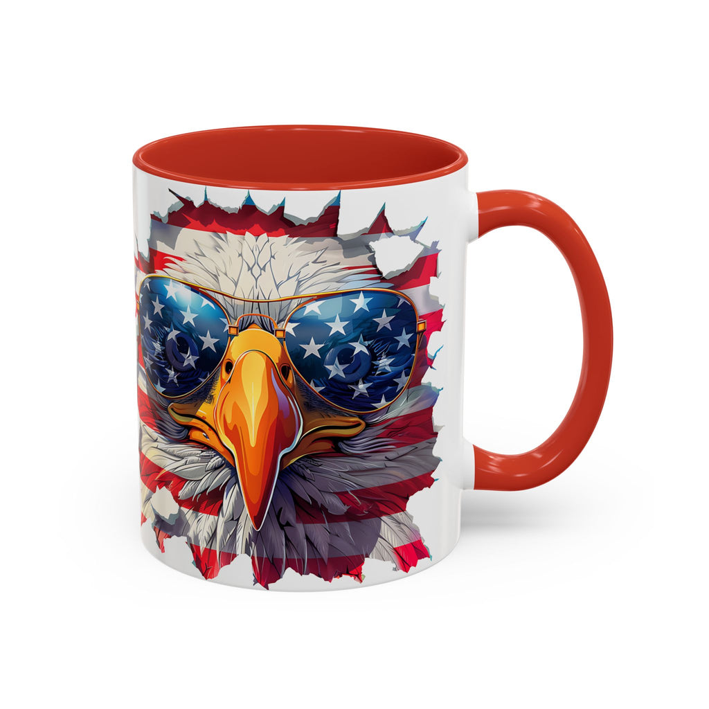 American Bald Eagle Accent Coffee Mug with Stars & Stripes