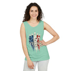 50 Years American Flag Castle Tank Top for Celebratory Wear
