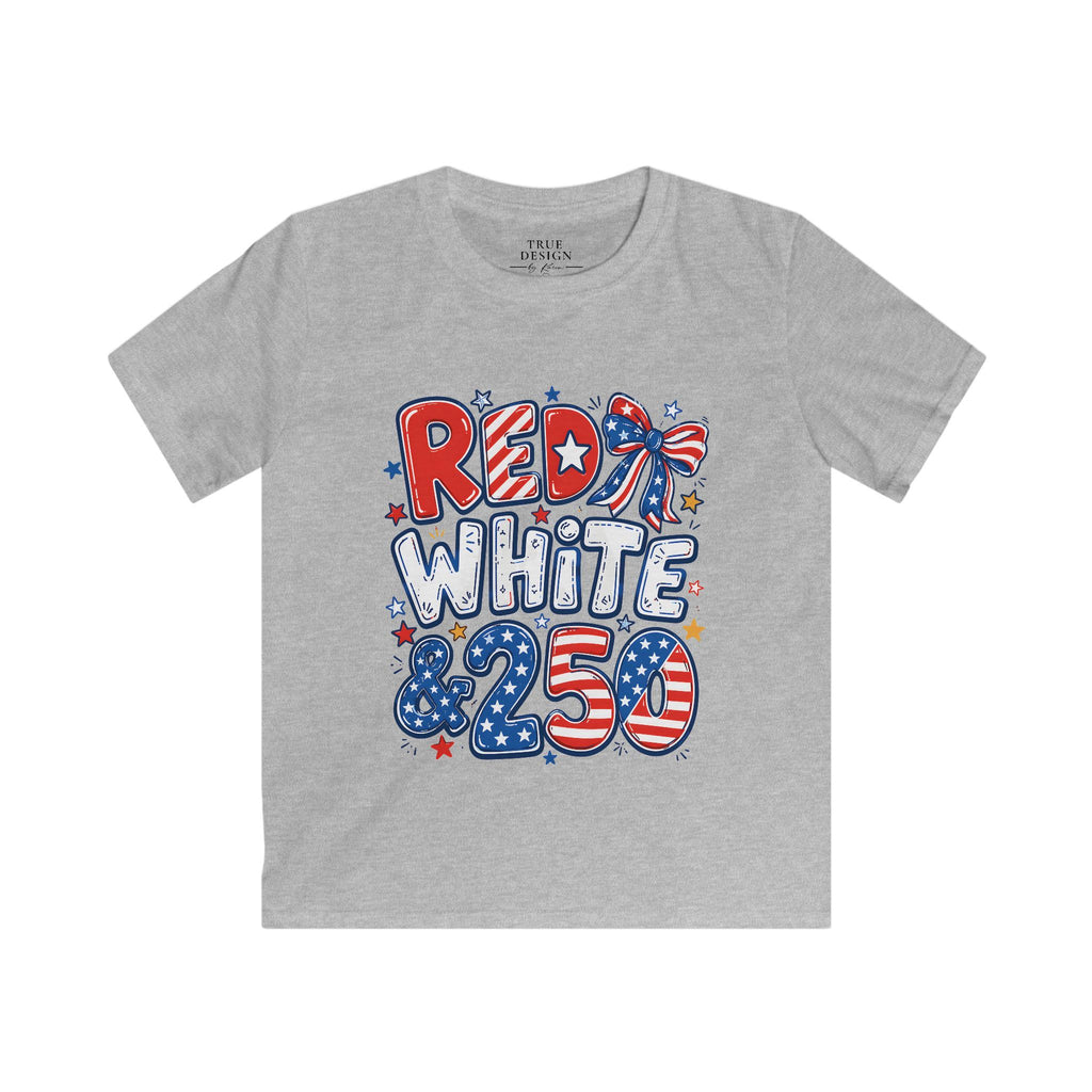 Kids Patriotic Fourth of July Shirt - Red White & 250 Tee