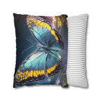 Blue and Yellow Butterfly Decorative Pillow Cover
