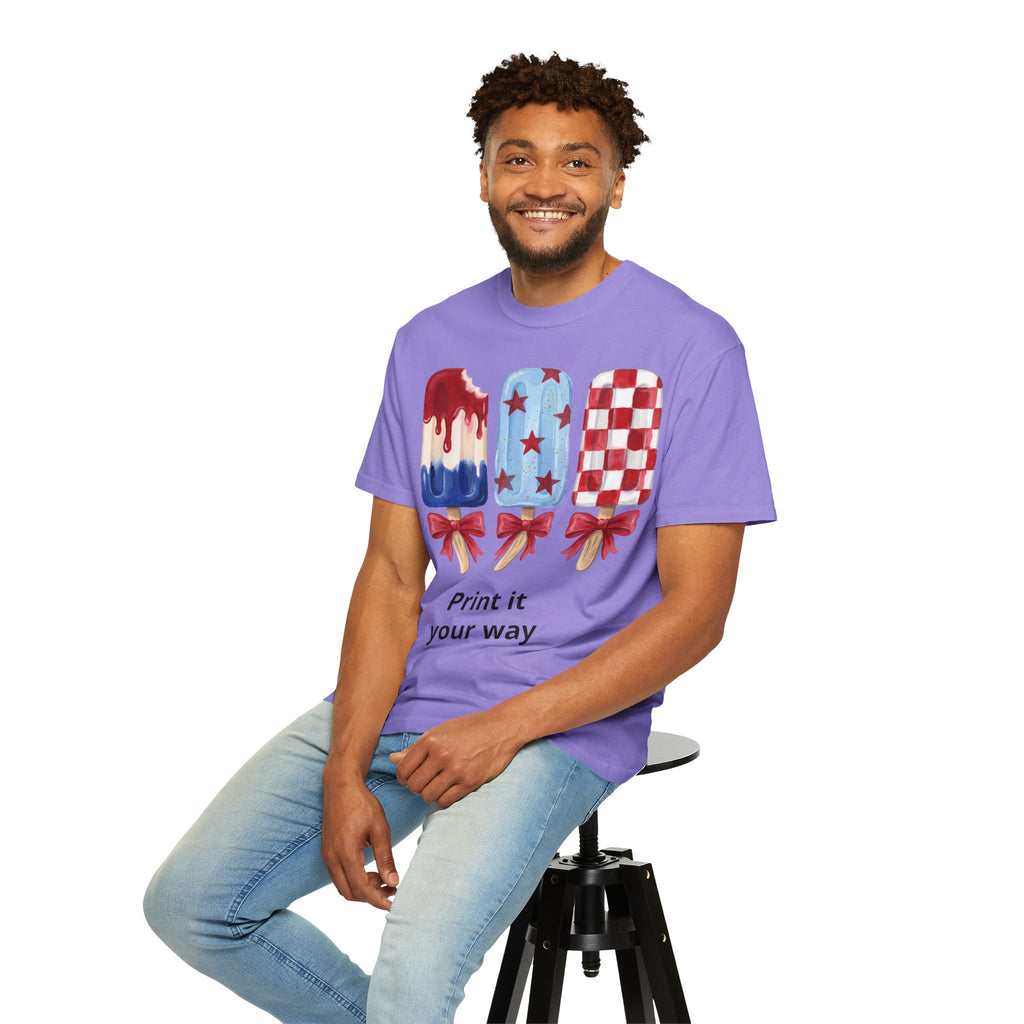 Patriotic Popsicle T-Shirt — Red, White & Blue Fourth of July Tee