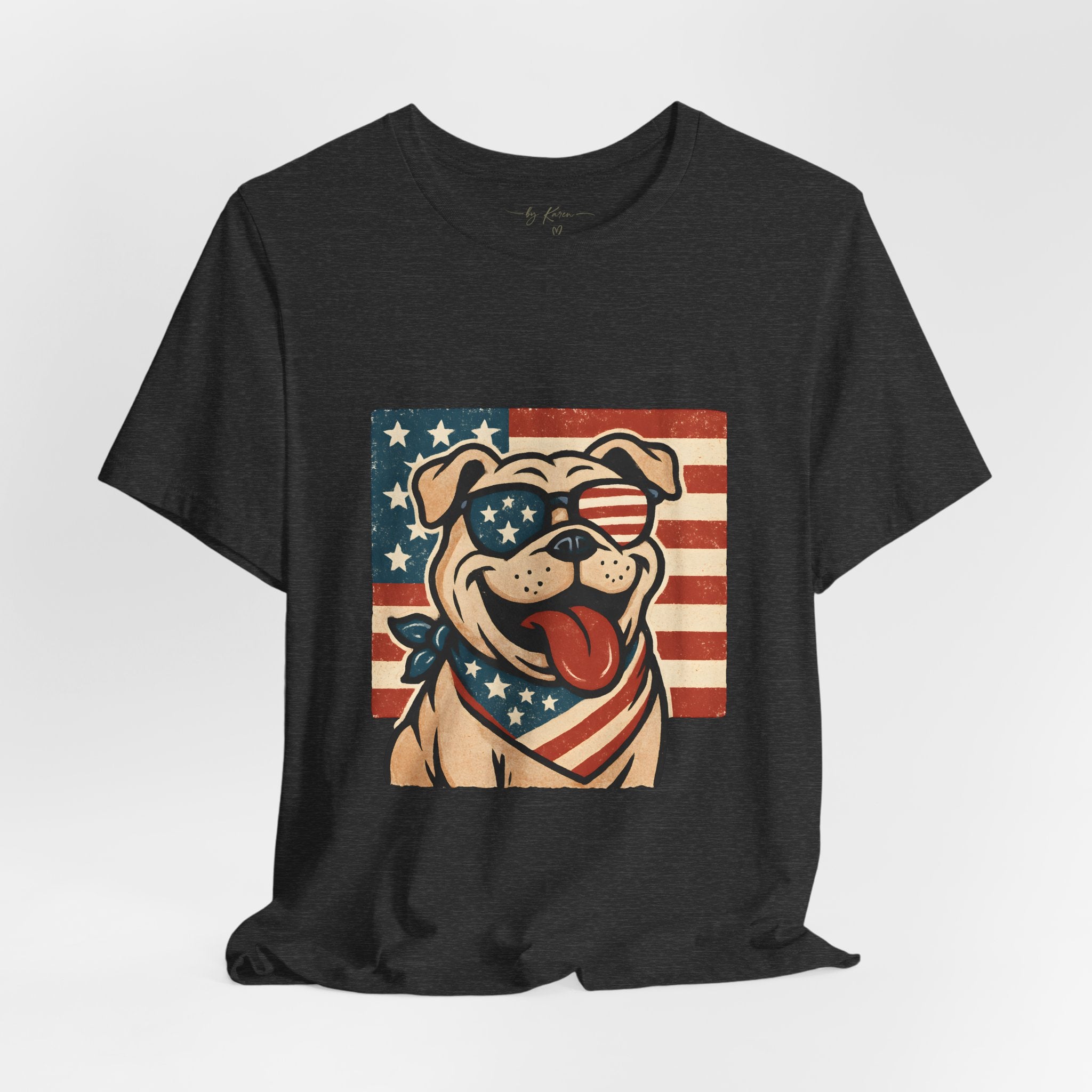 Dog's are Patriotic Too (American Flag, Funny 4th of July Shirt)