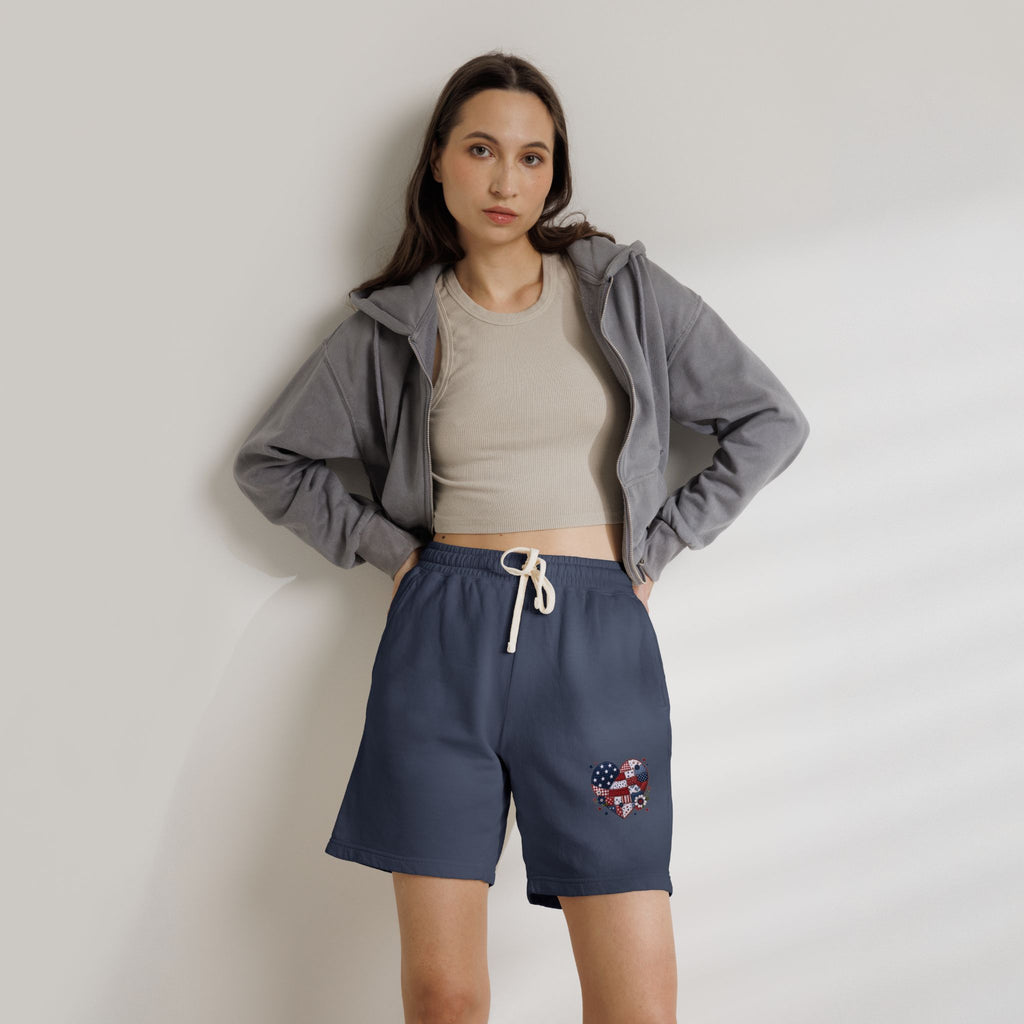 American Flag Heart Shorts for Summer Comfort