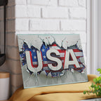 USA Flag Glass Cutting Board with Vibrant Design