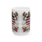 Patriotic Floral Eagle Ceramic Mug - Comfortable C-Handle
