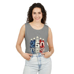 50 Years American Flag Castle Tank Top for Celebratory Wear