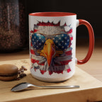 American Bald Eagle Accent Coffee Mug with Stars & Stripes