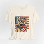 Dog's are Patriotic Too (American Flag, Funny 4th of July Shirt)