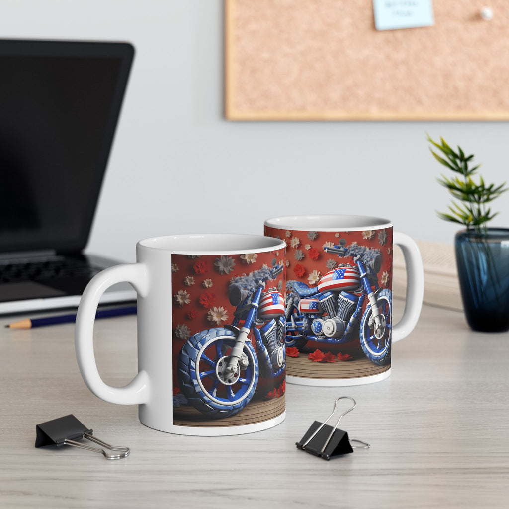 Vintage Patriot Motorcycle Ceramic Mug for Every Occasion