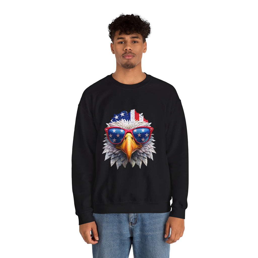 Eagle American Flag Sunglasses Crewneck Sweatshirt